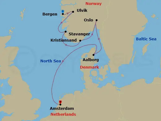 Itinerary schematic diagram