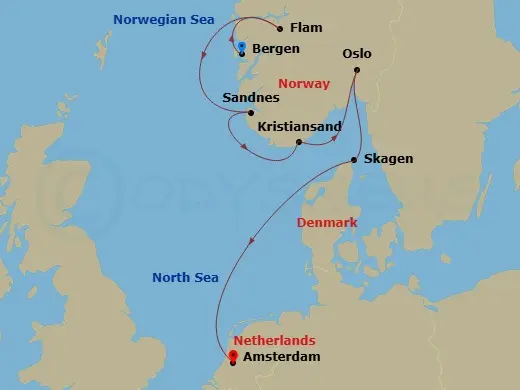 Itinerary schematic diagram