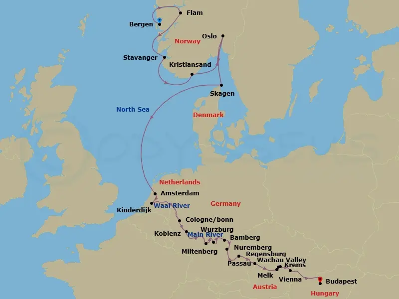 Itinerary schematic diagram