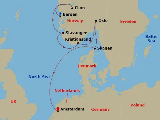 Itinerary schematic diagram