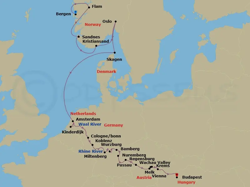 Itinerary schematic diagram