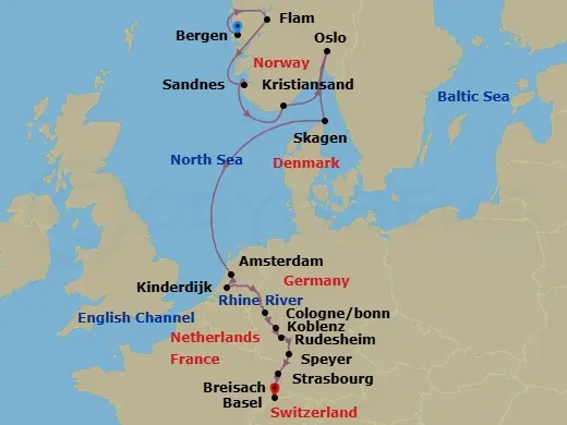 Itinerary schematic diagram