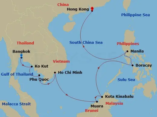 Itinerary schematic diagram