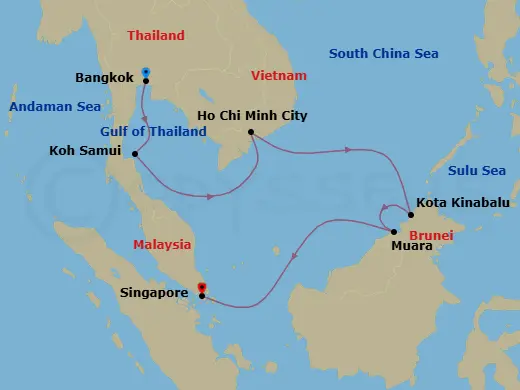 Itinerary schematic diagram