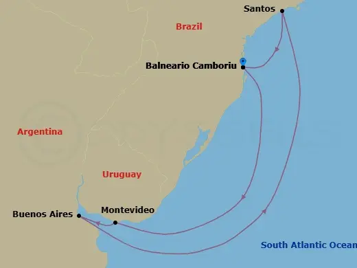 Itinerary schematic diagram