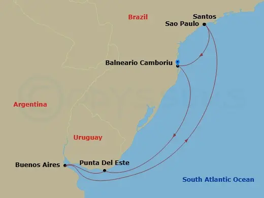 Itinerary schematic diagram