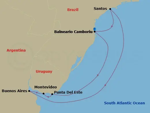 Itinerary schematic diagram