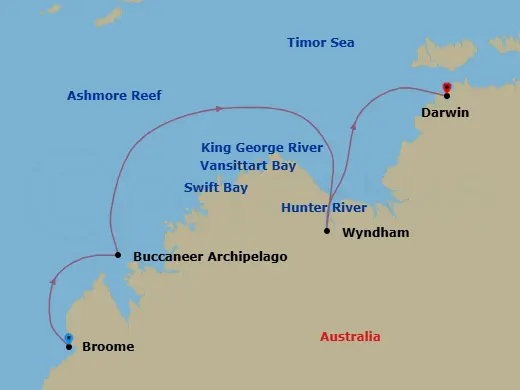 Itinerary schematic diagram