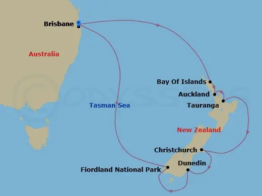 Itinerary schematic diagram