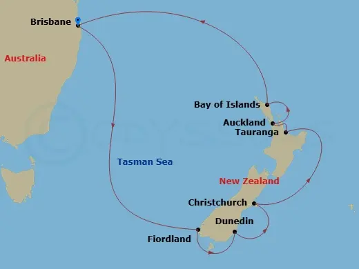 Itinerary schematic diagram