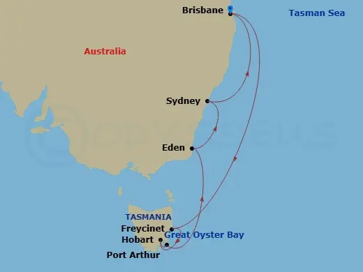 Itinerary schematic diagram