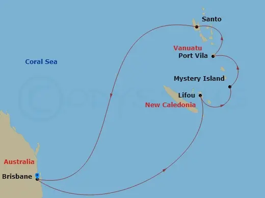 Itinerary schematic diagram