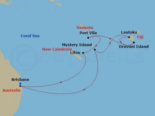 Itinerary schematic diagram