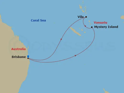 Itinerary schematic diagram