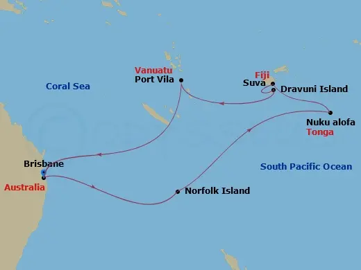 Itinerary schematic diagram