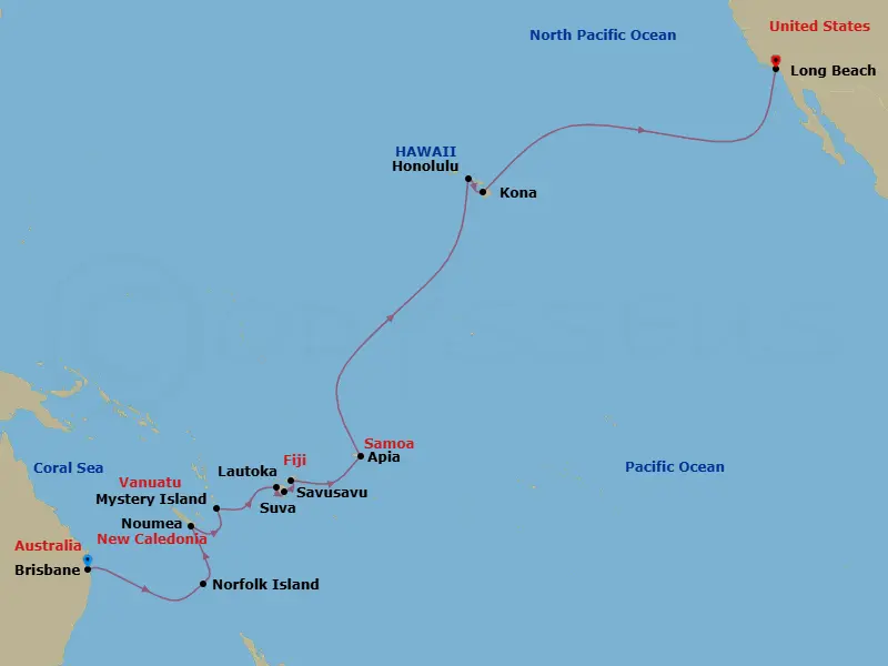 Itinerary schematic diagram
