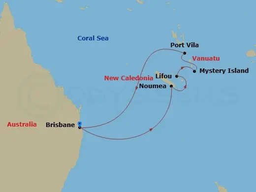 Itinerary schematic diagram