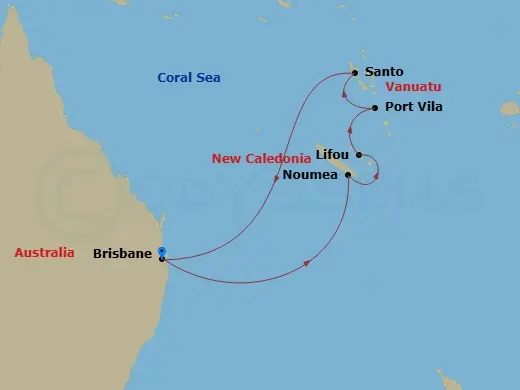 Itinerary schematic diagram