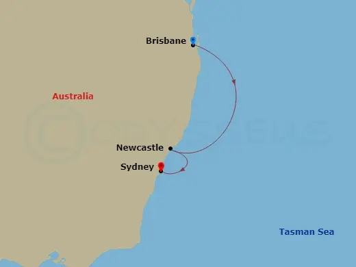 Itinerary schematic diagram