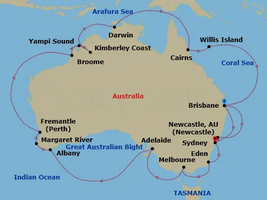 Itinerary schematic diagram