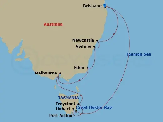 Itinerary schematic diagram