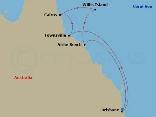 Itinerary schematic diagram