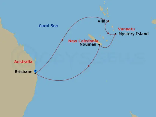 Itinerary schematic diagram