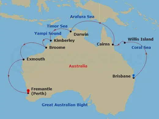 Itinerary schematic diagram