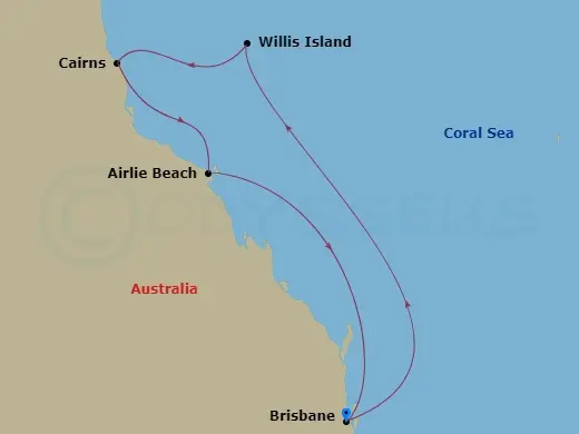 Itinerary schematic diagram