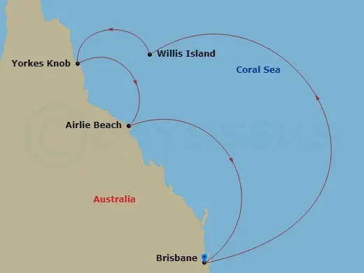 Itinerary schematic diagram