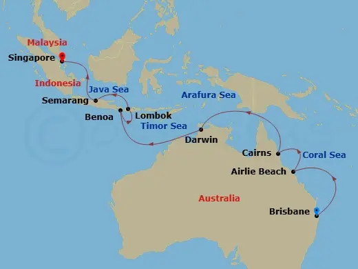 Itinerary schematic diagram