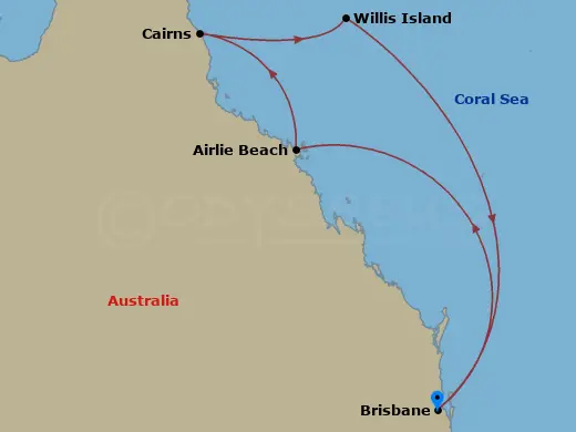 Itinerary schematic diagram