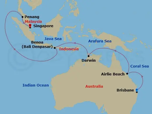 Itinerary schematic diagram
