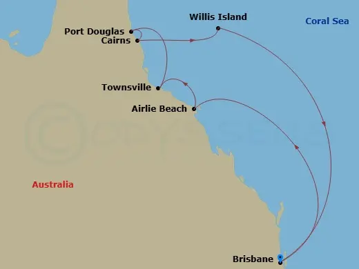Itinerary schematic diagram