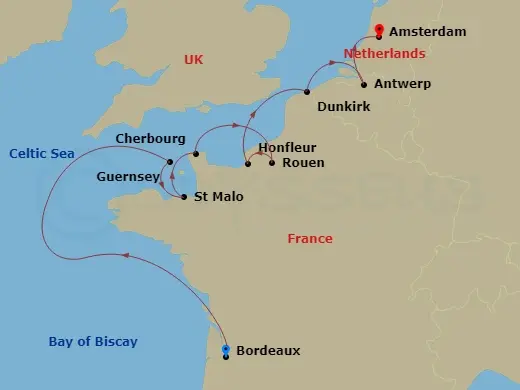 Itinerary schematic diagram