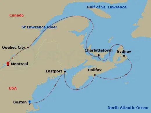 Itinerary schematic diagram