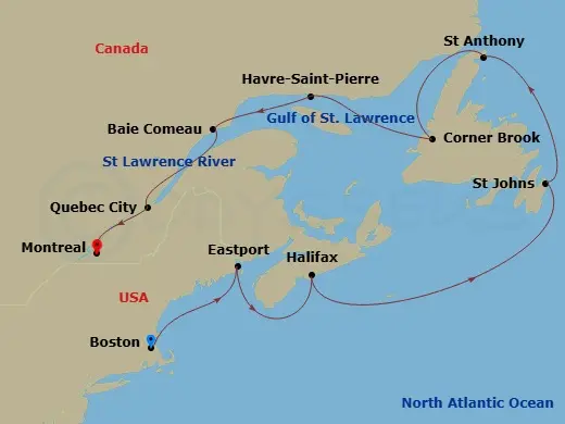 Itinerary schematic diagram