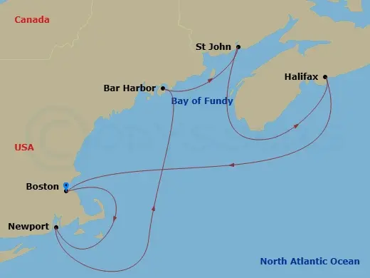 Itinerary schematic diagram