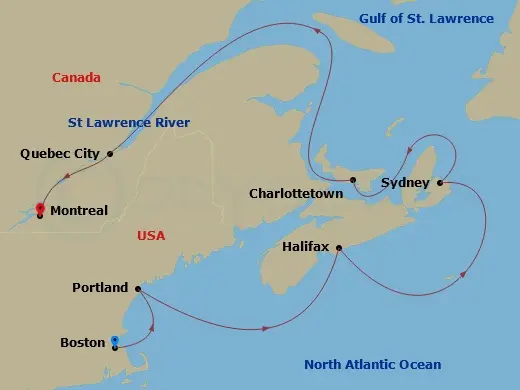 Itinerary schematic diagram