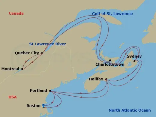 Itinerary schematic diagram