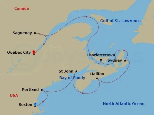 Itinerary schematic diagram