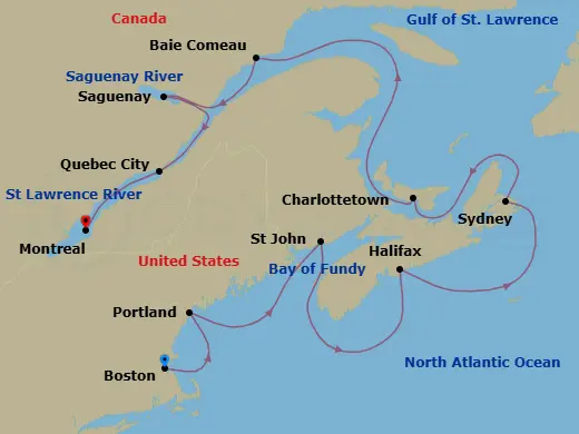 Itinerary schematic diagram