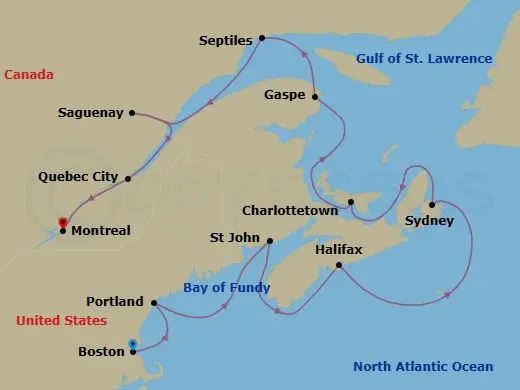 Itinerary schematic diagram