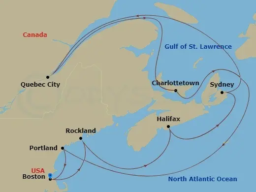 Itinerary schematic diagram