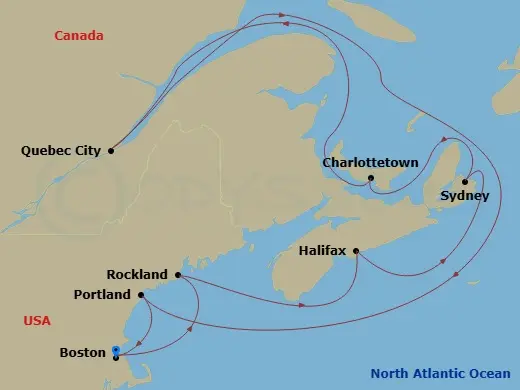 Itinerary schematic diagram
