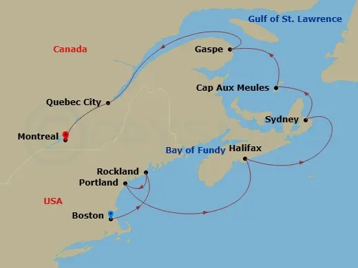 Itinerary schematic diagram