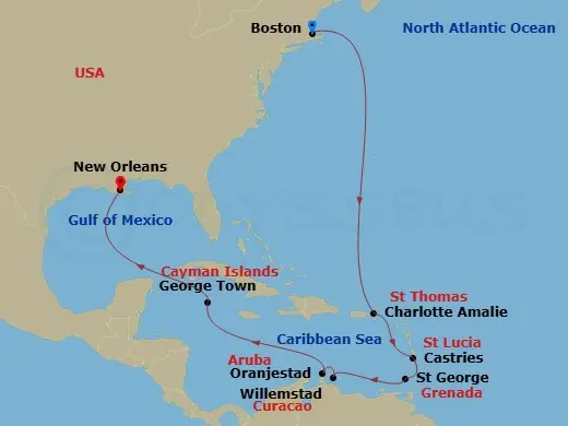 Itinerary schematic diagram