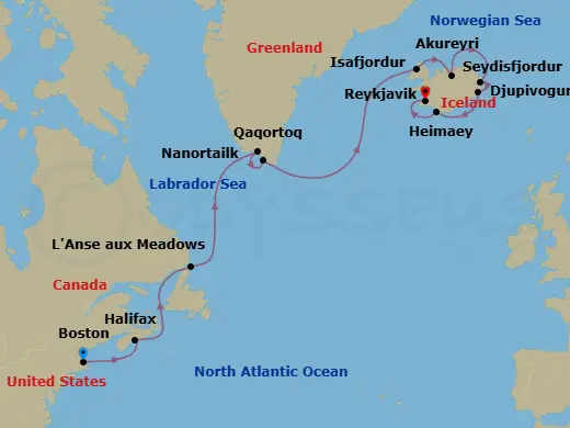 Itinerary schematic diagram