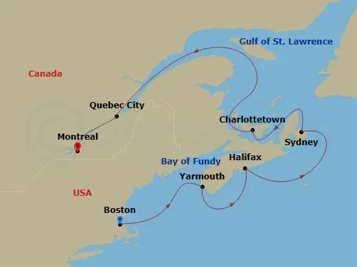 Itinerary schematic diagram