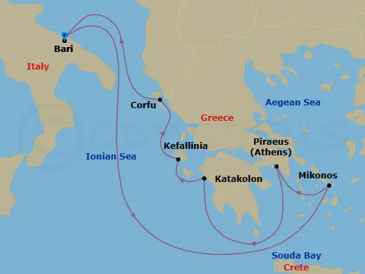 Itinerary schematic diagram